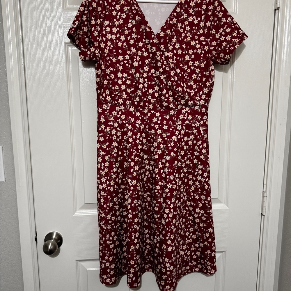 Floral Burgundy Dress